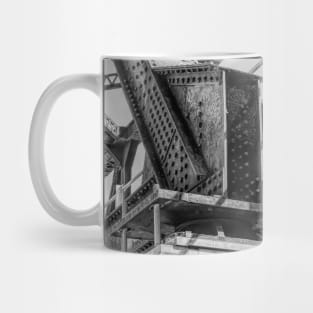 Railway bridge base in black and white Mug